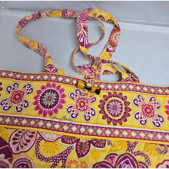 Vera Bradley Floral Quilted Tote Bag fairycore boho Bali Gold - Picture 3 of 7